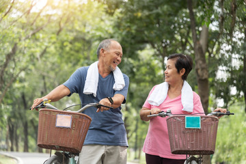 senior couple in park