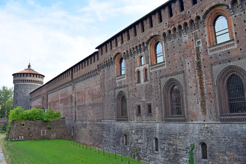 Fototapeta premium Castillo Sforzesco en Milan Italia