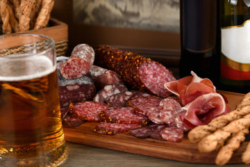 A meat appetizer is a great idea for a beer.