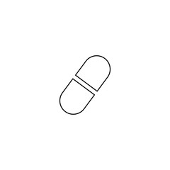 Pill icon. Medical tablet symbol. Logo design element