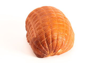 Sliced Ham Isolated on a White Background