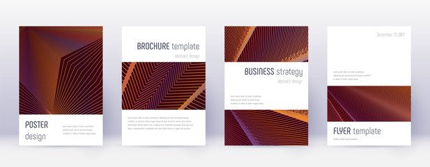 Minimalistic brochure design template set. Orange 