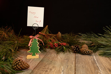 christmas card with decoration