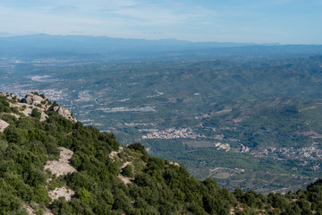 Scenic aerial Montserrat vista near Barcelona, Catalonia