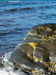 various stone shapes on the seashore