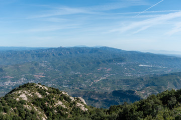 Scenic aerial Montserrat vista near Barcelona, Catalonia