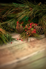christmas tree with cones