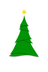 Minimalist Style Modern Green Christmas Tree Illustration