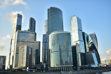 Fototapeta na wymiar High-rise buildings located in the business center of Moscow City