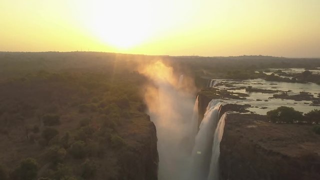 Drone view of Victoria Falls, Africa