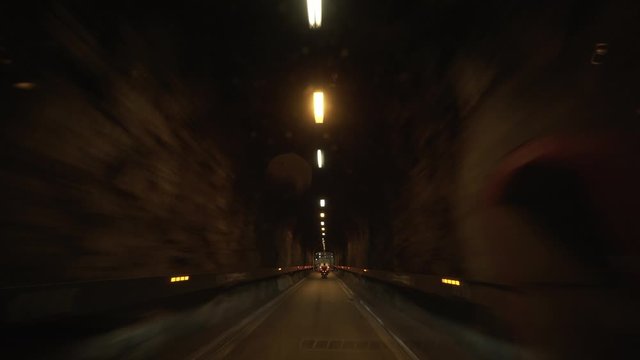 Cars traffic in Monaco city Tunnel, 4K