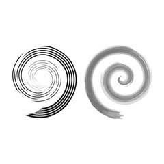 Hypnotic spiral shape icon. Abstract set of swirl logo symbol isolated on a white background. Vector eps 10 geometric concept illustration