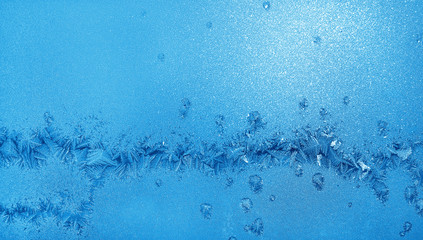 Ice pattern on winter glass