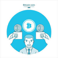 Fototapeta na wymiar Online bitcoin payment concept.