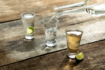 detail of tequila shot - obrazy, fototapety, plakaty