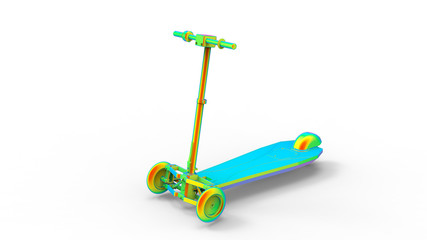 3D rendering - FEA analysis of an electric scooter