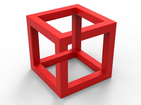 3D rendering - illusion cube 3D model