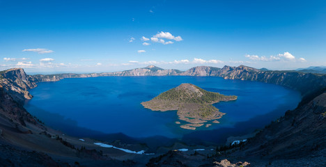 Panorama of Crater Lake and Wizard Island from Hillman Peak © Michael
