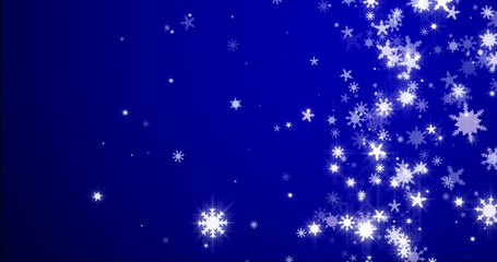 Fototapeta na wymiar Christmas blue background with snowflakes - falling snow 3D rendering
