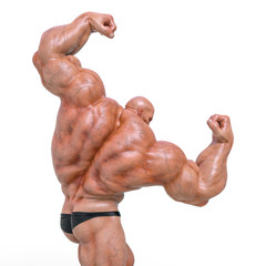 Fototapeta na wymiar bodybuilder man pose six