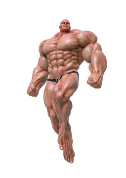 Bodybuilder Man Super Hero Pose Three