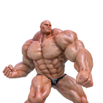 bodybuilder man super hero pose seven