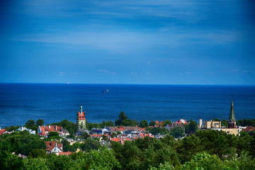  colorful view from the vantage point of the spring city of Sopot in Poland and the Baltic Sea