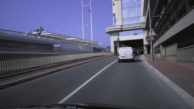 Cars traffic in Monaco city Tunnel, 4K