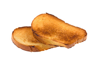 two toasts on a white background isolated
