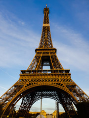 Obraz premium View from below of Eiffel tower in Paris 
