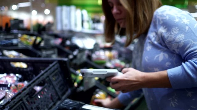Shopping at the supermarket with modern technology