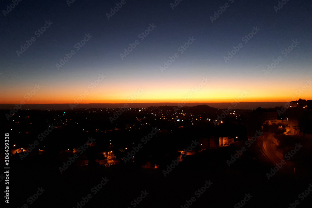 Wall mural Dawn over Bethlehem. The city in which Jesus Christ was born.