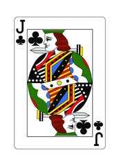 The Jack of clubs in the classic style.