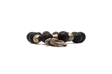 black lava bracelet with scandinavian body kits on a white background