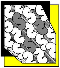 Fototapeta premium Beautiful abstraction with many curved shapes in rows, geometrical pattern. Dollar signs in rows with two rectangles on the background.