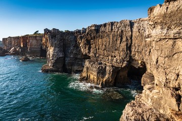 Fototapeta na wymiar Boca do Inferno rock formation on the coast of Portugal near Cascais.