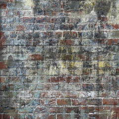 Grungy brick wall color and texture