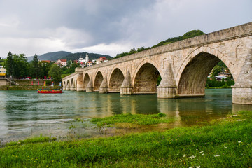 Fototapeta premium The Mehmed Pasa Sokolovic Bridge over the Drina River, Bosnia and Herzegovina.