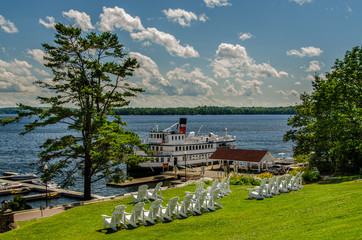 steamship on lake