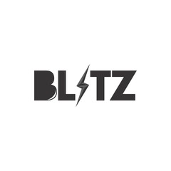 BLITZ letter with lightning storm logo design vector