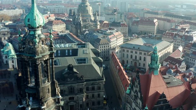 Dresden is a city in Germany, the administrative center of Saxony, on the river Elbe. It is one of the largest centers of industry, transport and culture in Germany. Drone view
