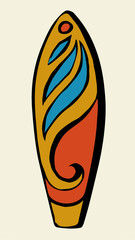 Big sea Surfboard. Vector drawing