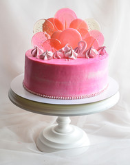 biscuit cake with meringues and candy