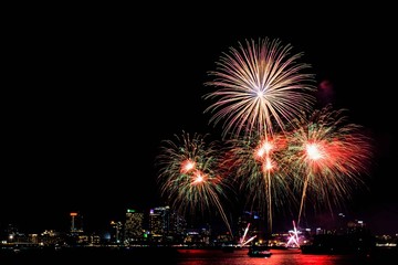 Pattaya,Chonburi, Thailand. Nov-29-2019 International Fireworks Festival 2019 Pattaya.