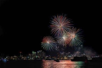 Pattaya,Chonburi, Thailand. Nov-29-2019 International Fireworks Festival 2019 Pattaya.