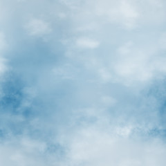 White clouds and blue sky seamless stock illustration.