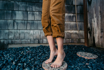 feet on rocks