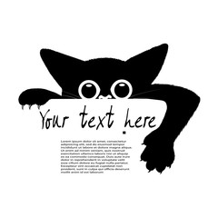 playful kitten hiding and peeping .