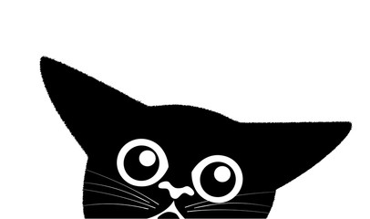 muzzle of a surprised cat vector illustration