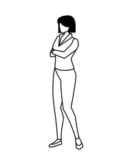 businesswoman standing on white background